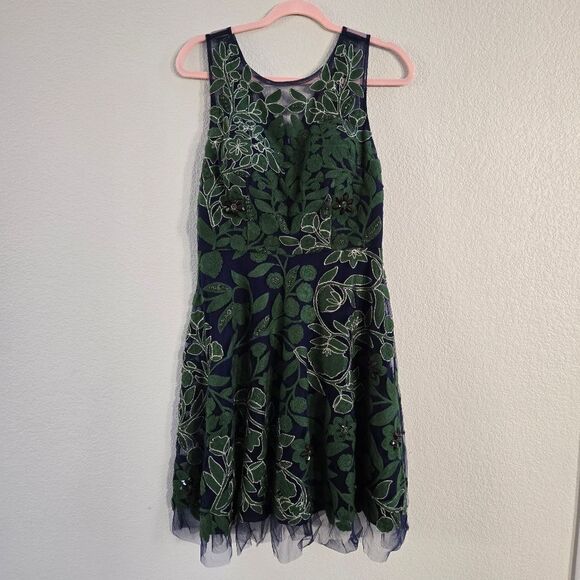 Anthropologie Pankaj & Nidhi Embroidered Fern Dress Size 6 New - Picture 8 of 15